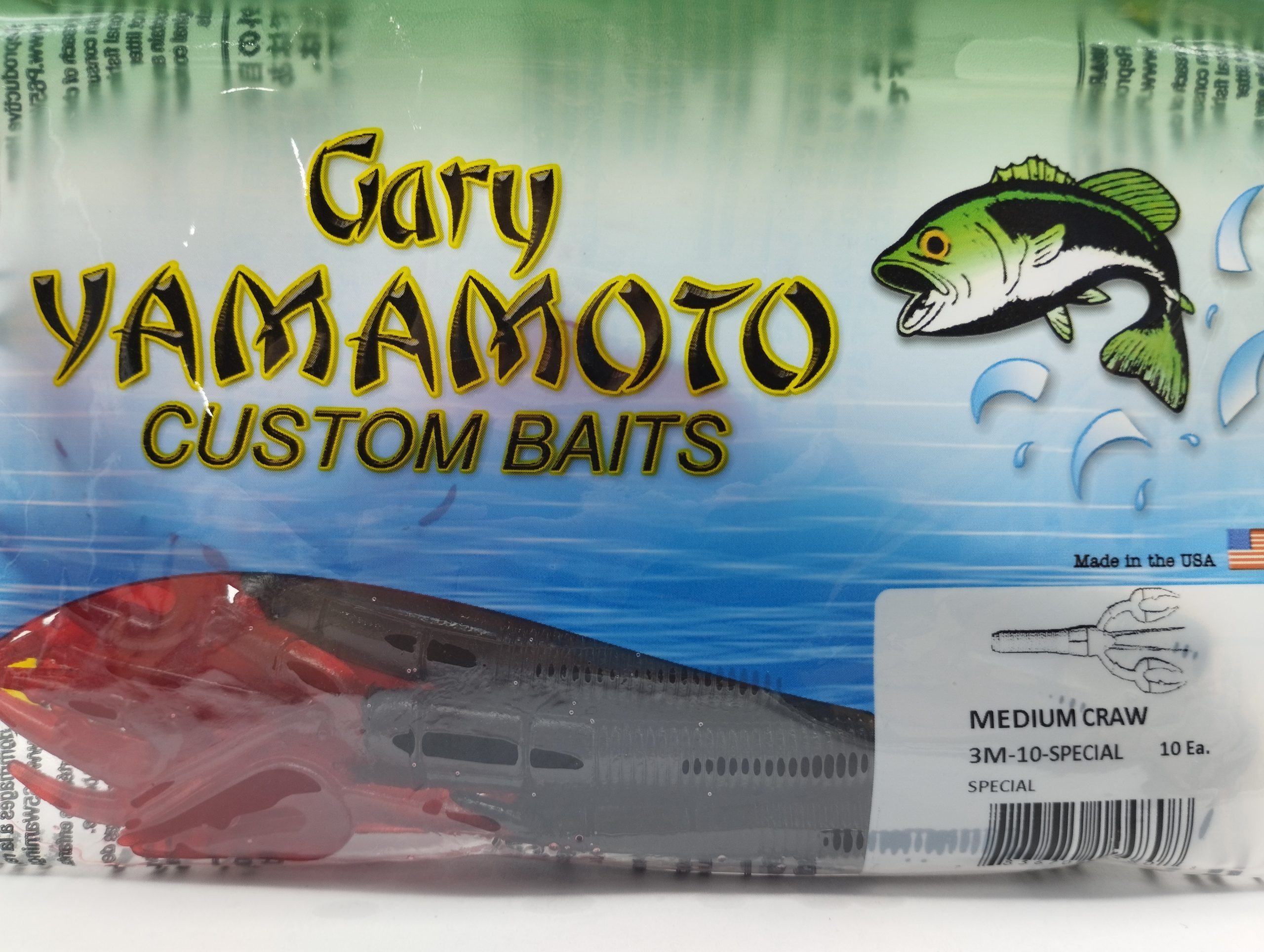 Gary Yamamoto Medium Craw Color special / negro pinzas rojas 521