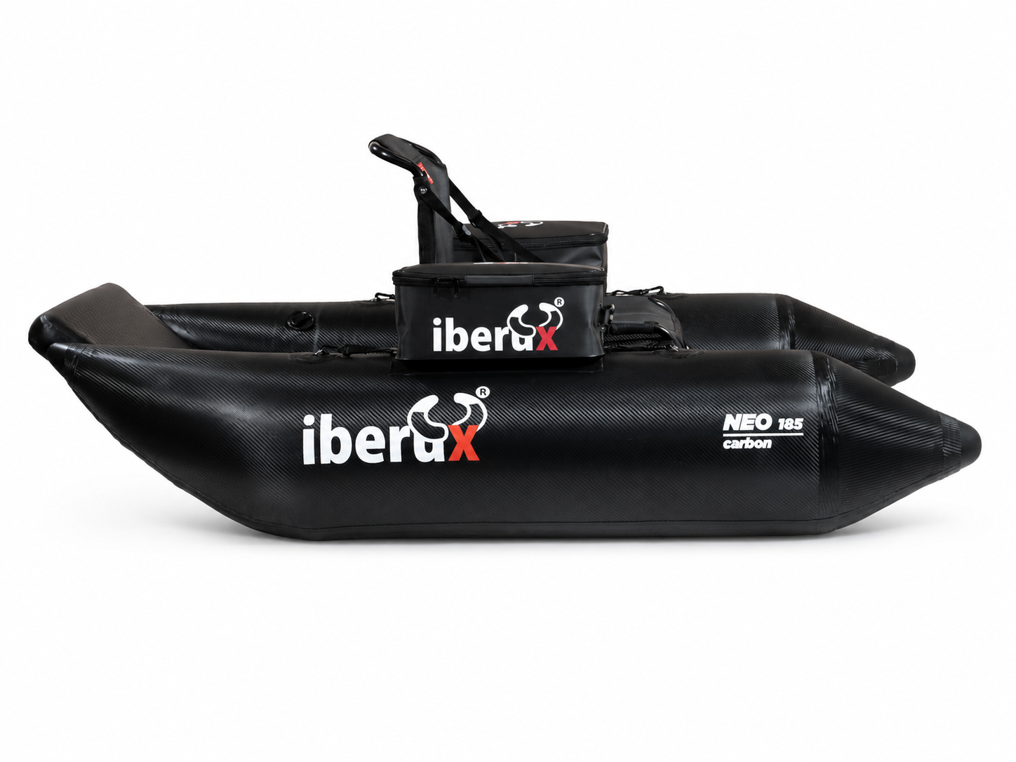 NEW !!! Pato de Pesca IBERUX NEO PRO CARBON 26 ( silla metalica )+ 8 cajas para señuelos + Gorra + Bolsa Transporte XL + Sop. Motor Pegado - Imagen 2