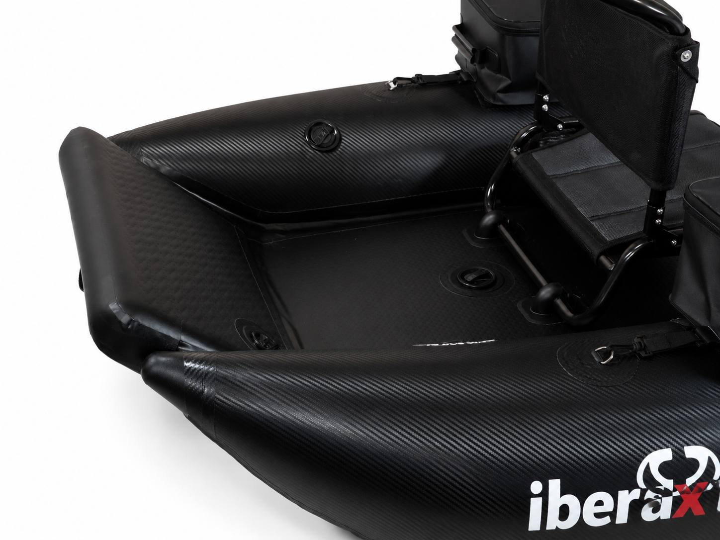 NEW !!! Pato de Pesca IBERUX NEO PRO CARBON 26 ( silla metalica )+ 8 cajas para señuelos + Gorra + Bolsa Transporte XL + Sop. Motor Pegado - Imagen 3